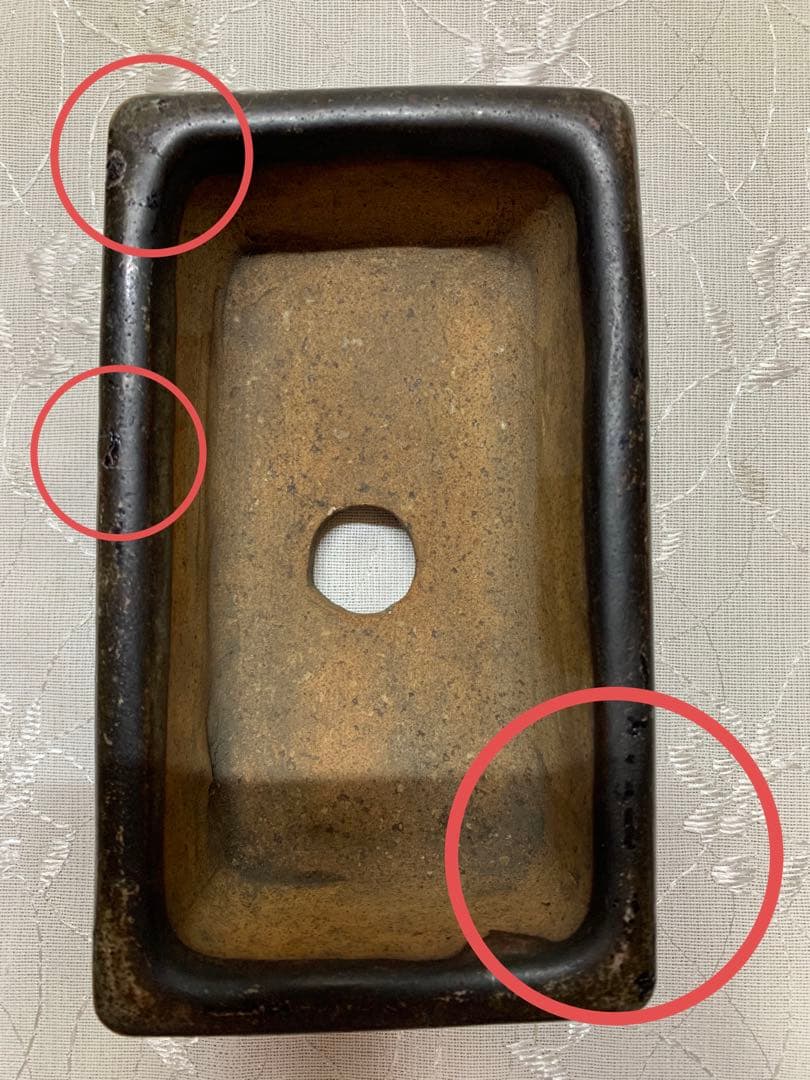 骨董品 訳あり 青交趾 白交趾 盆栽鉢