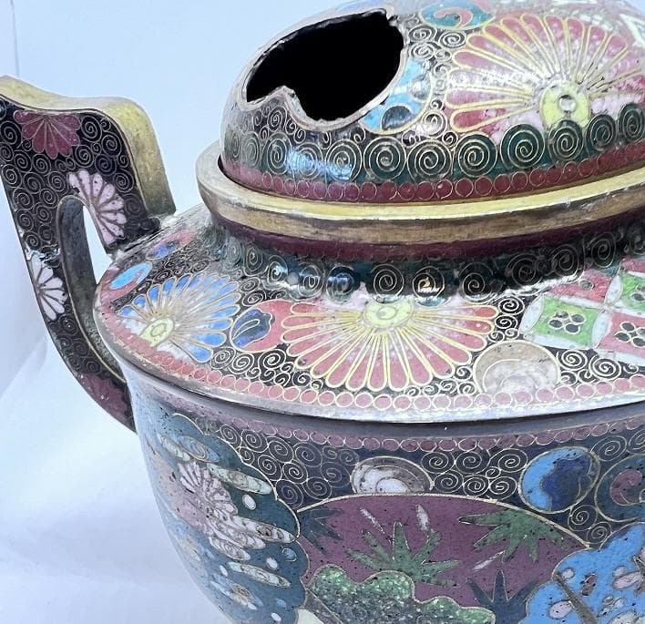 七宝香炉 蓋付き 明治期 合せ箱 花草紋 菊 梅 W12×D10×H9㎝ - メルカリ