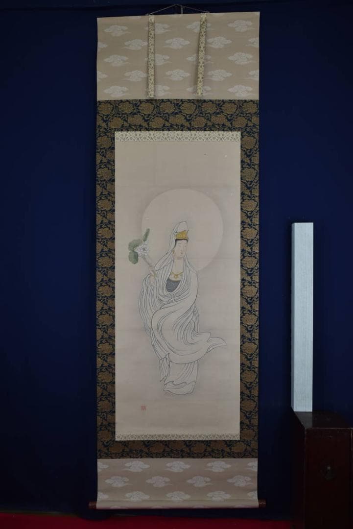 真作】春芳/観音図NO-2、1/掛軸☆宝船☆AB-313