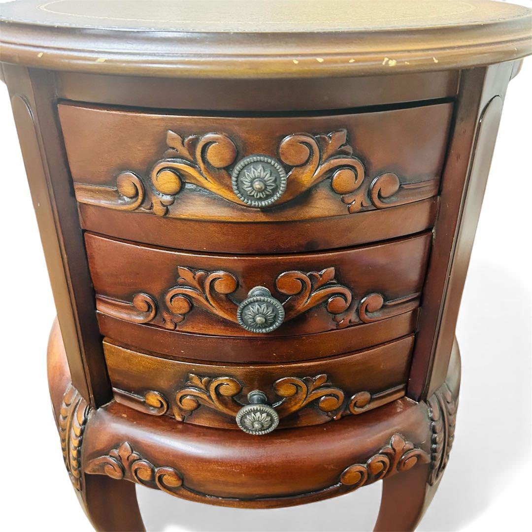 クロシオ コモ ラウンドチェスト3D ブラウン アンティーク風 サイド