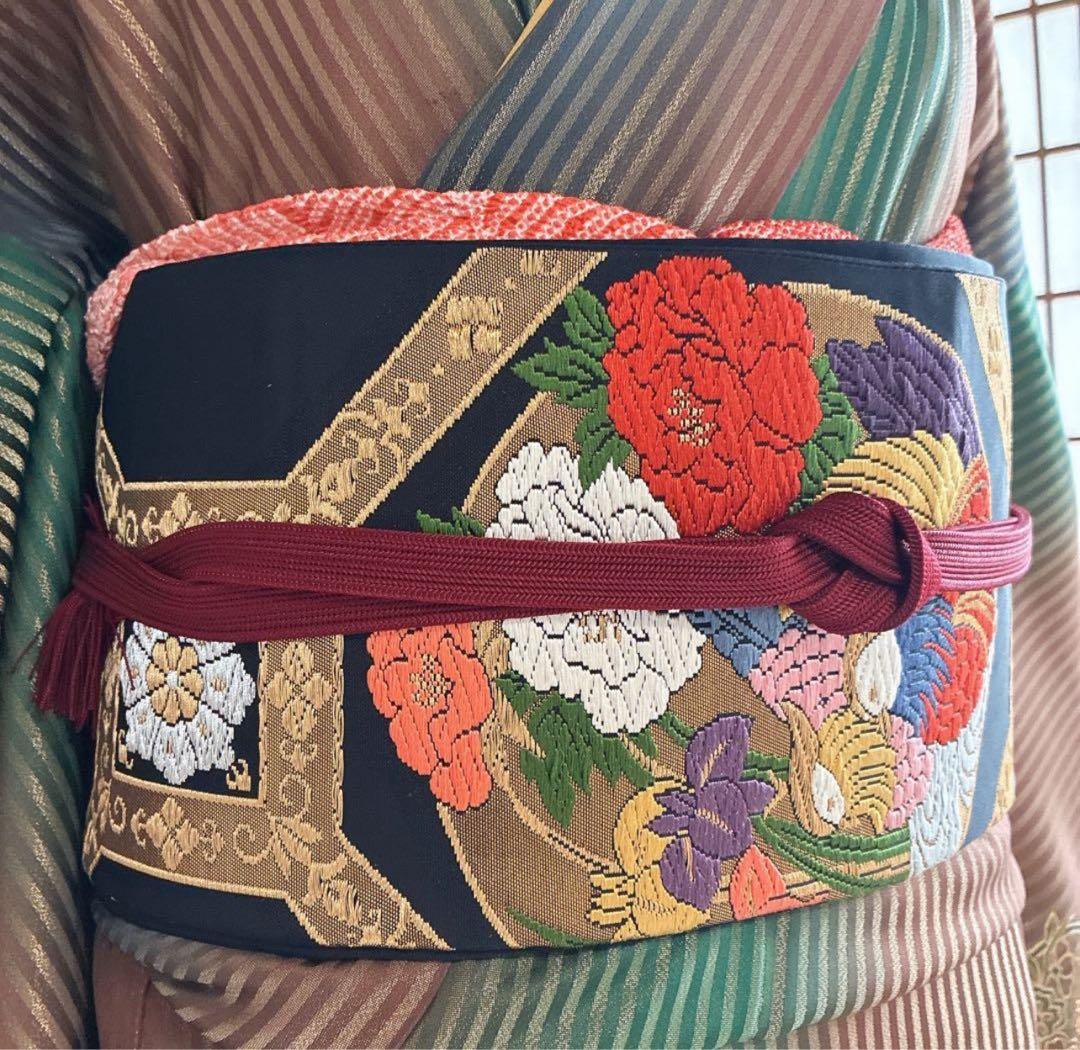 坂*ん様 付け下げ 小紋 フルセット 着物 正絹 縞模様 ストライプ 比翼