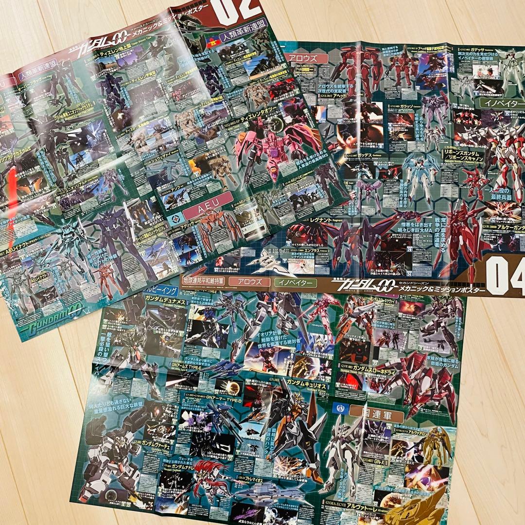 ガンダム00 ポスターセット ティエリア ロックオン アレルヤ 機体 レア