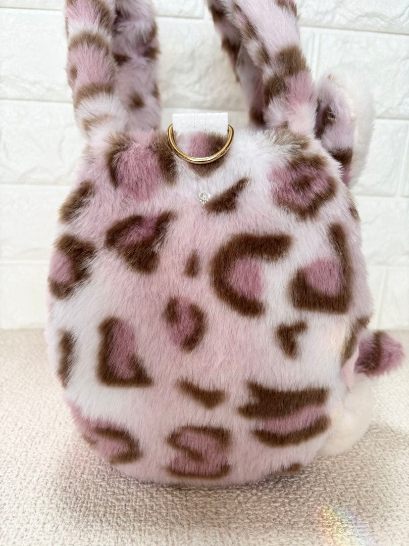 ね*】様 コヤンイサムチョン ファーバッグ ルミちゃん ヒョウ柄ピンク