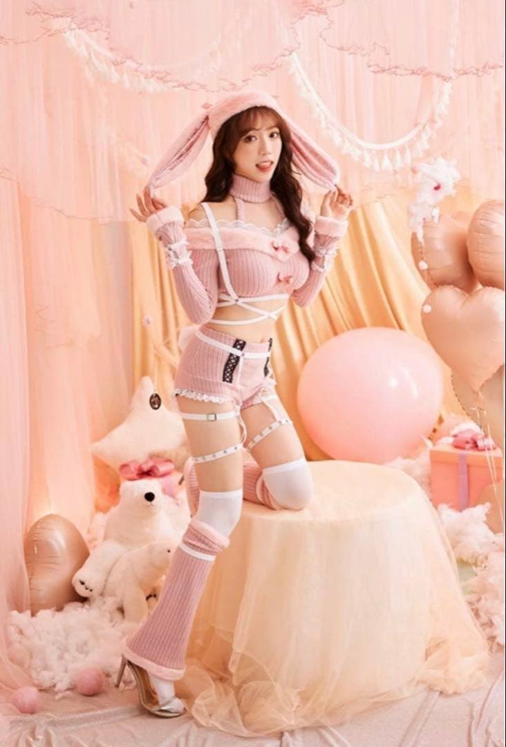 ☆新品未使用☆ハーネスピンクニットバニー【malymoon/マリームーン