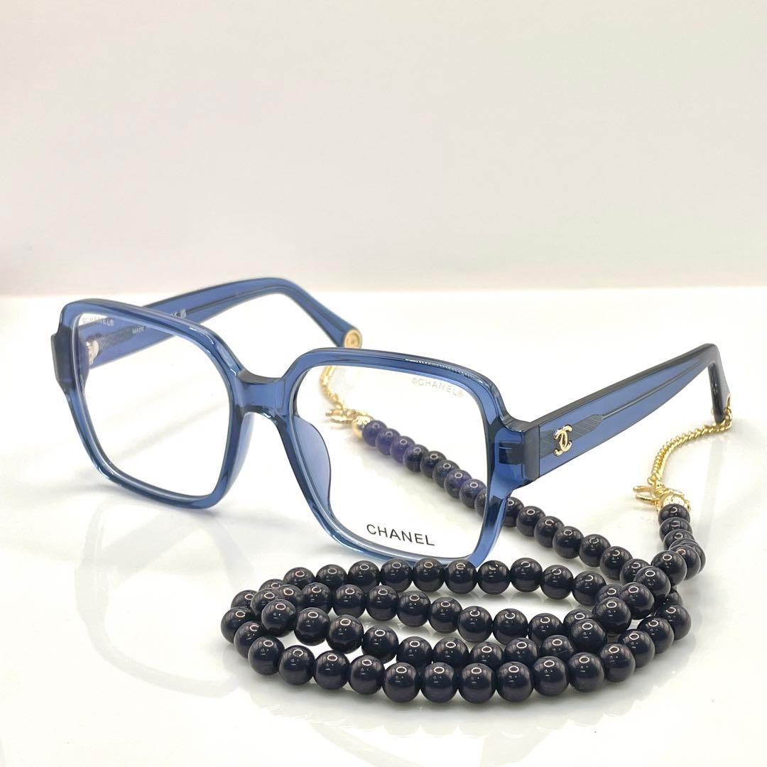 CHANEL 眼鏡用フレーム 新作ボールチェーンストラップココマーク付