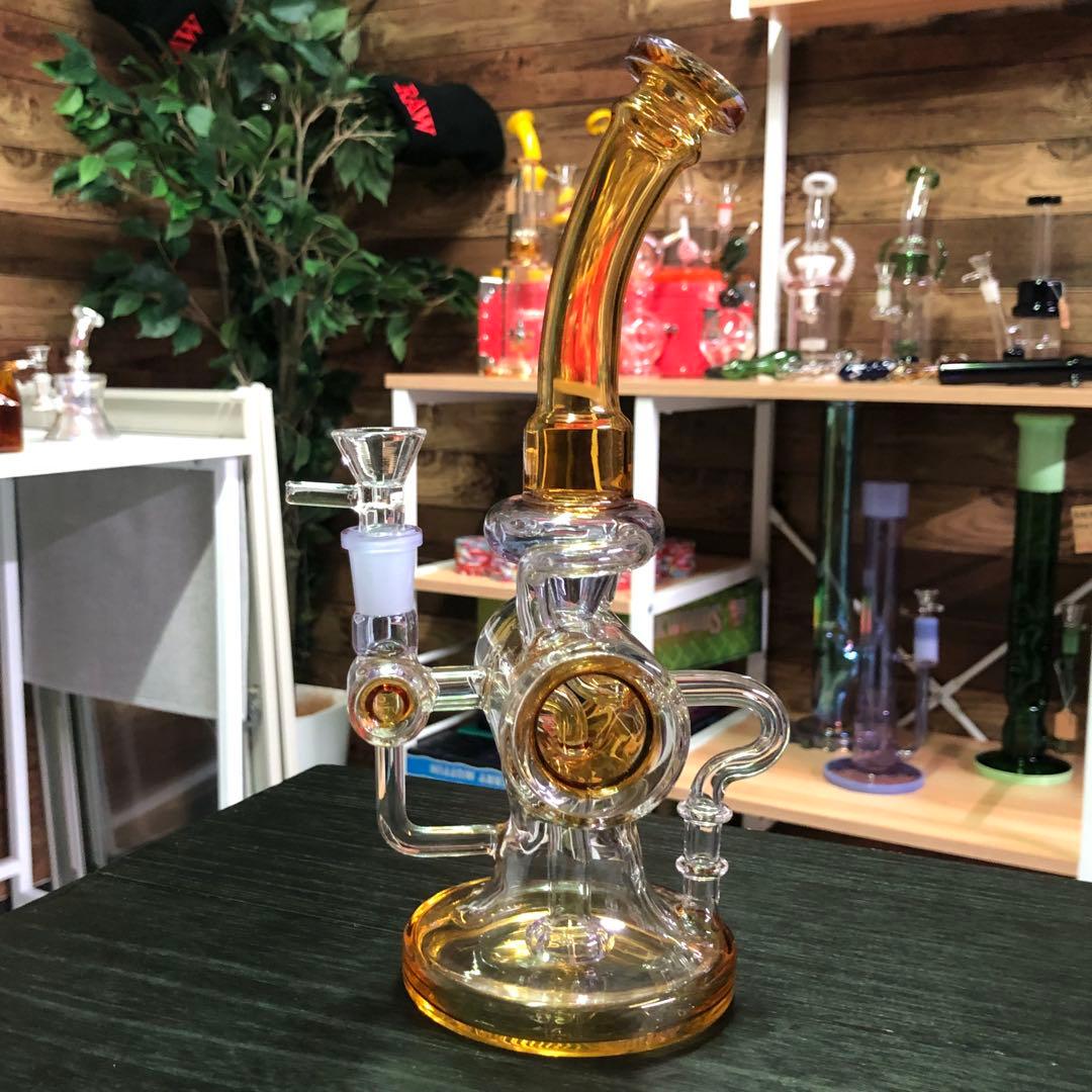 ☆送料無料☆ 高性能 リサイクラー ガラスボング 高さ約26cm 水パイプ 楽天市場】パイレックスP3.3製リサイクラーガラスボング(水パイプ