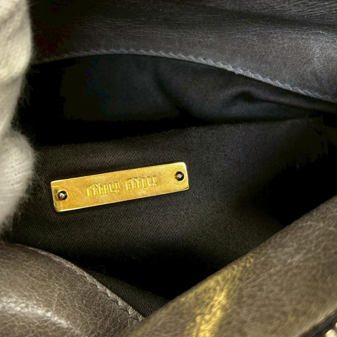 miu miu 2way サイドリボン レザー ショルダーバッグ RG547 miu miu
