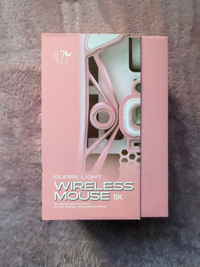 LAMZU Maya X 8K ピンク LAMZU Maya X 8Kレシーバー付属 超軽量 約47g ワイヤレスゲーミング