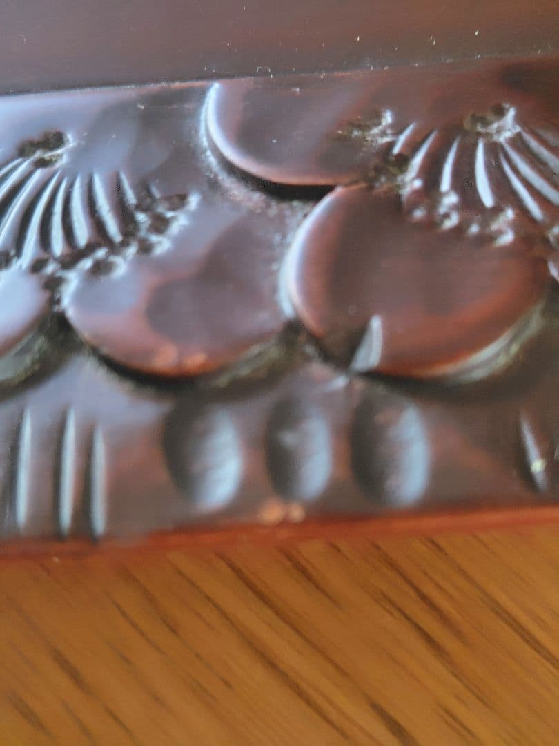 軽井沢彫 木製桜彫刻トレイ 縁彫