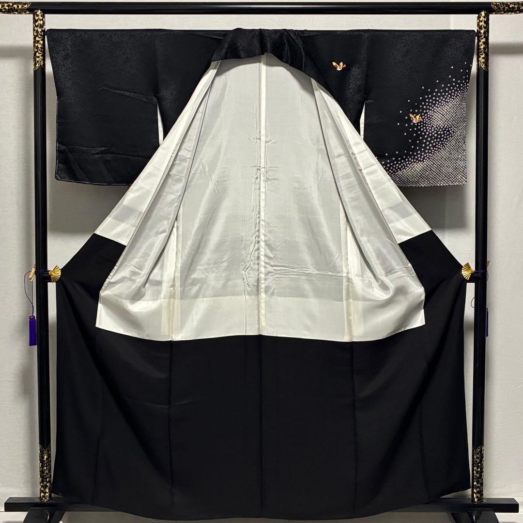 D143 訪問着 絞り 鳥刺繍 花紋 正絹 着物 袷 未使用極美品 着物・浴衣