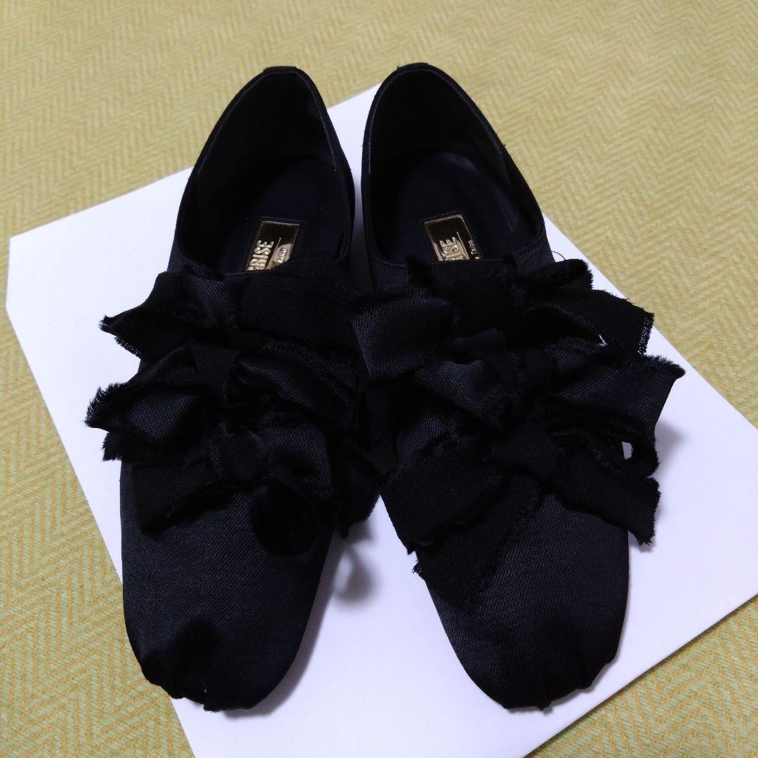 LE TALON GRISEサテンリボンバレリーナ ブラック 24cm - メルカリ