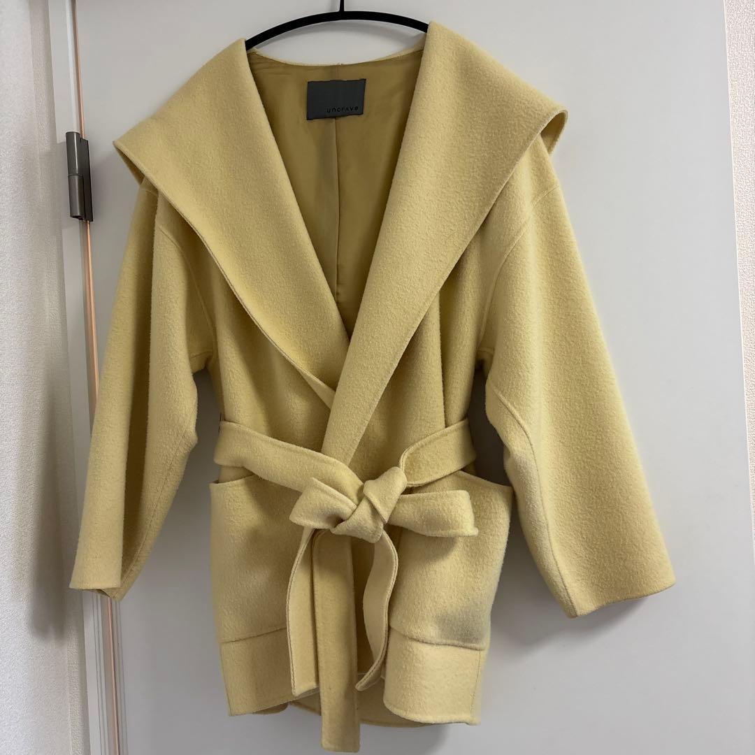 uncrave リバーフーデットショートコート イエロー - メルカリ