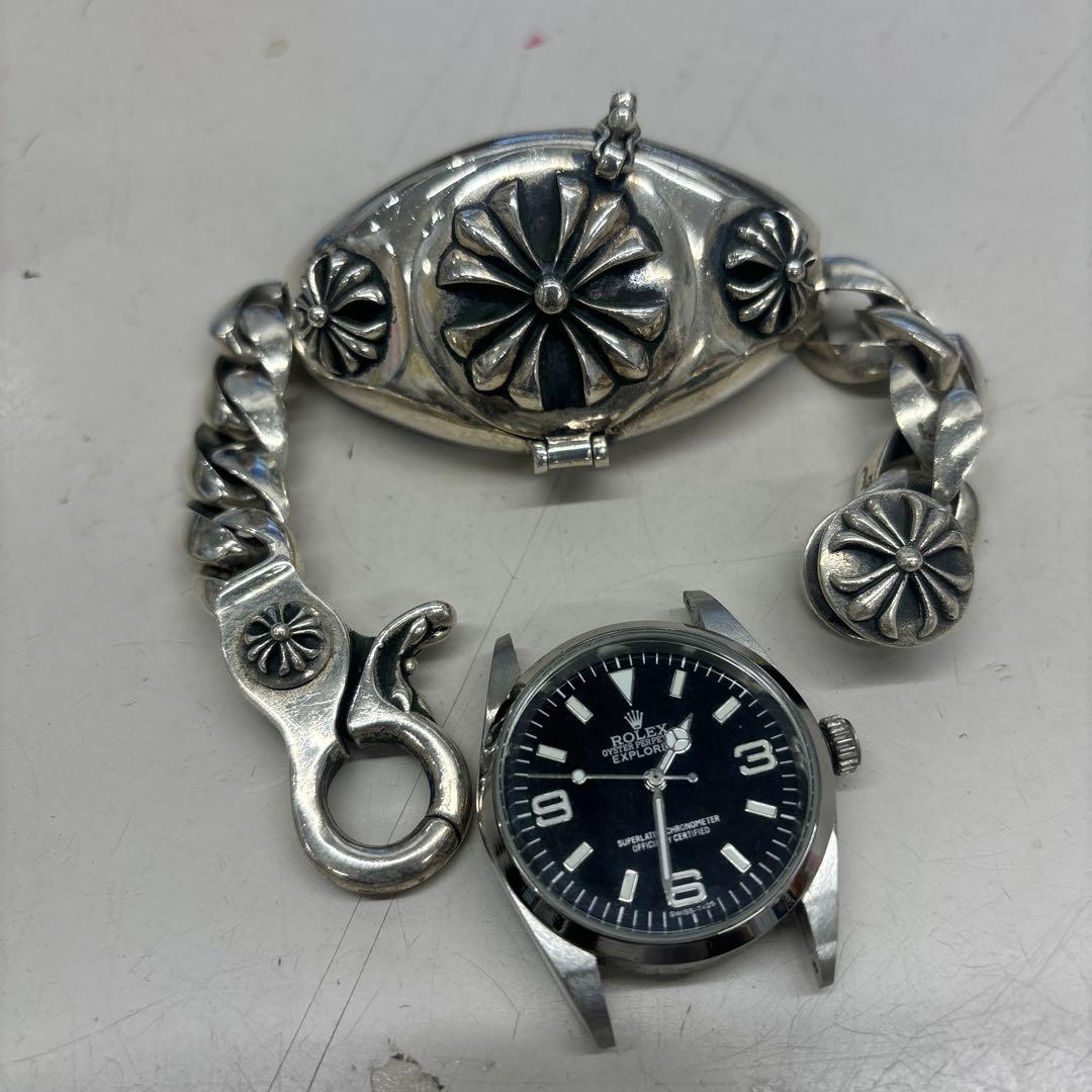 B5413 シルバー925 ウォッチケースブレスレット&ウォッチ - メルカリ