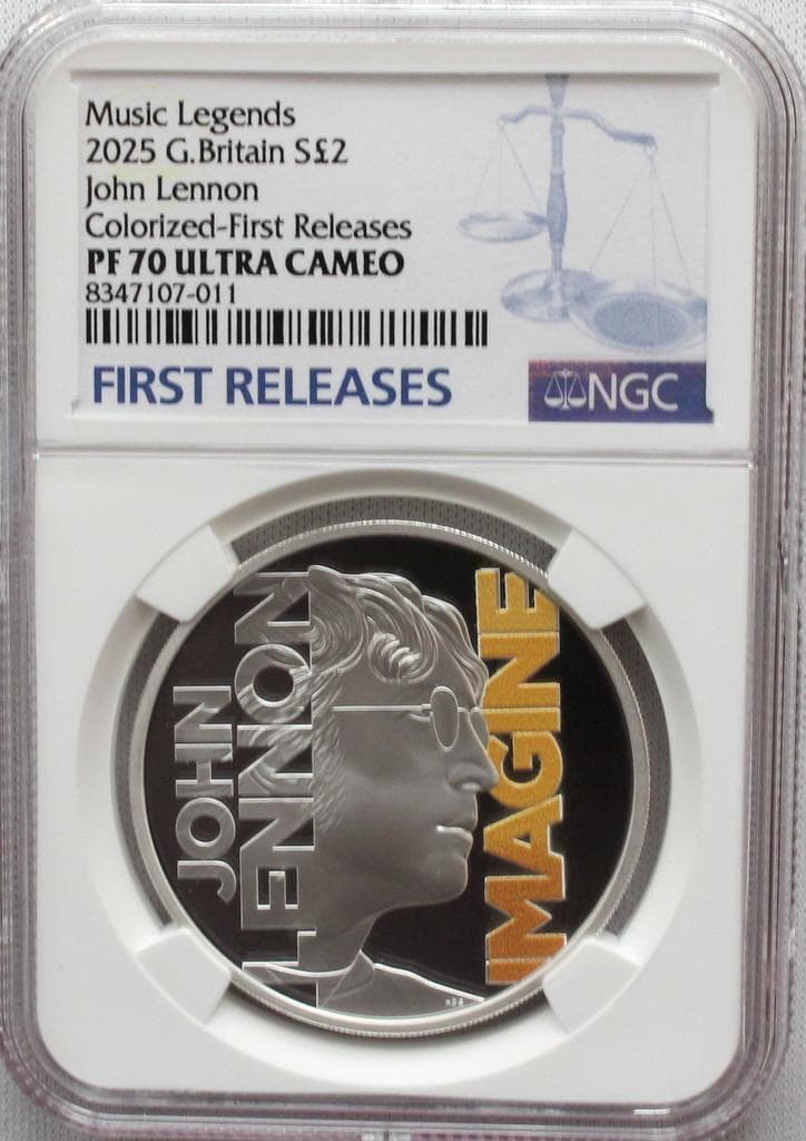 2025年イギリス ミュージックレジェンド ジョン・レノン PF70UC FR