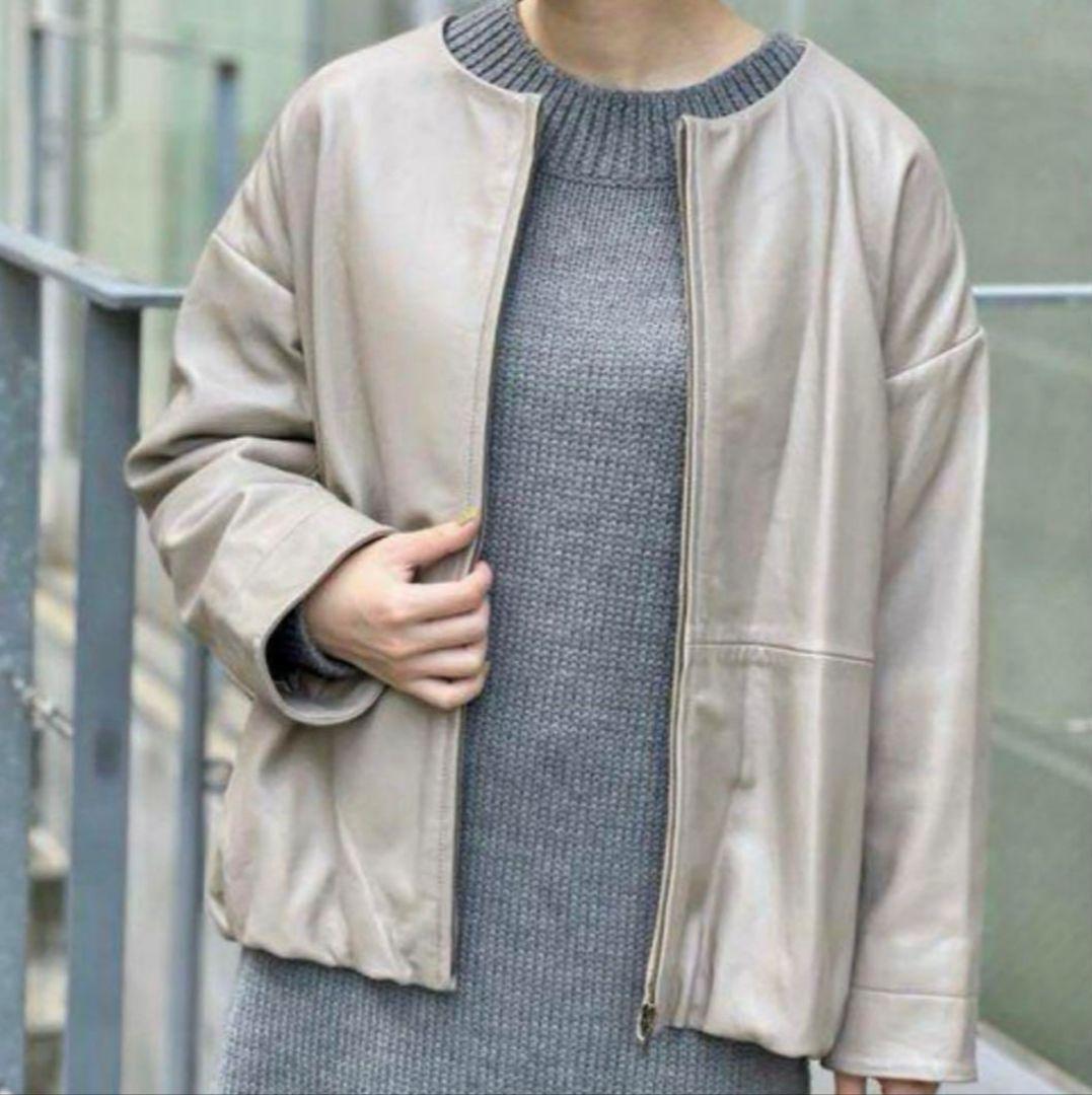 タグ付き✨BEARDSLEY　2021年モデル　ノーカラーラムレザージャケット BEARDSLEY（ビアズリー）の「レザージャケット（ノーカラージャケット