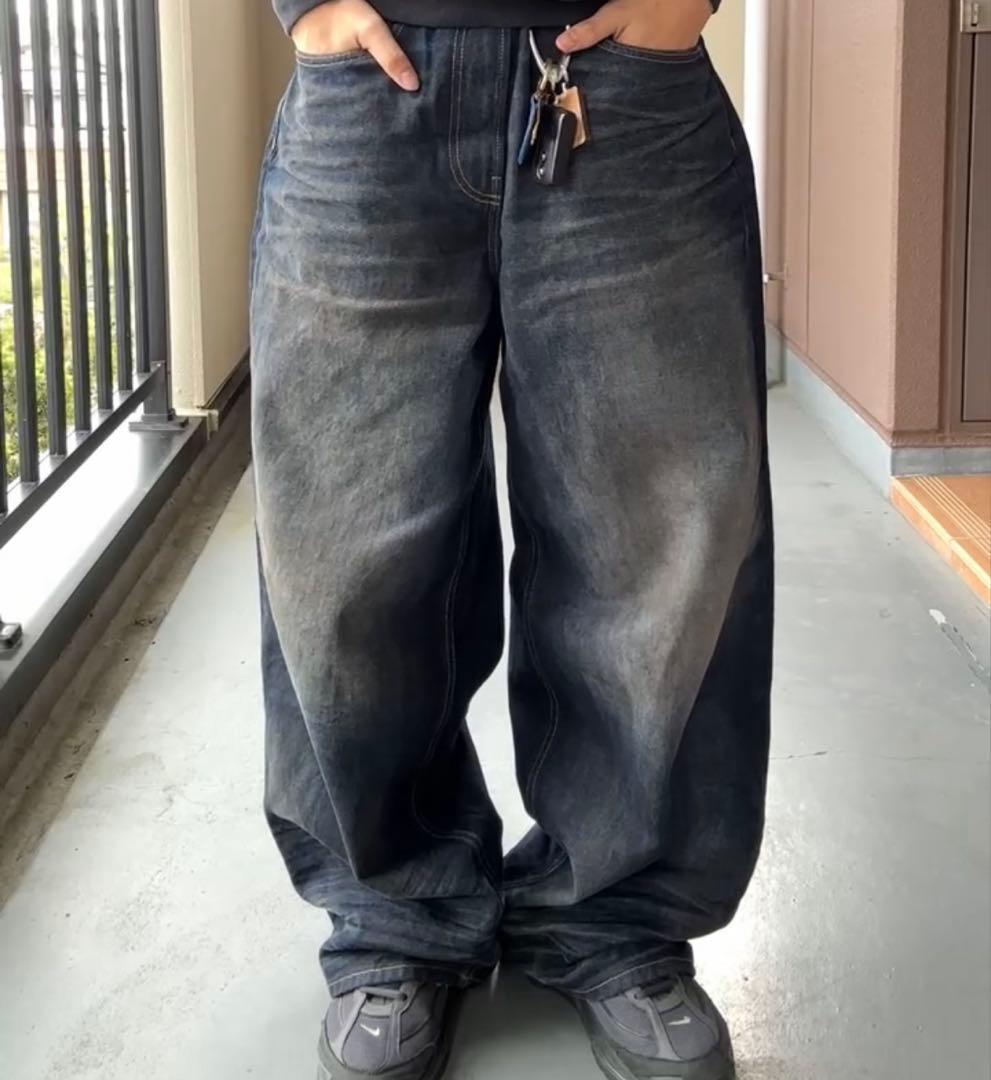 ZARA バギーデニム 泥加工 スーパーバギー - メルカリ