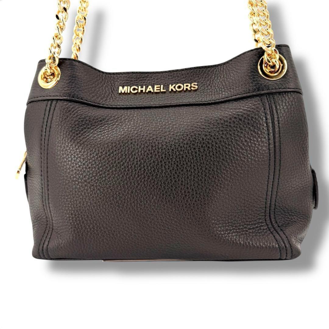 《極美品》マイケルコース ミニショルダーバック チェーン レザー シボ革 通勤