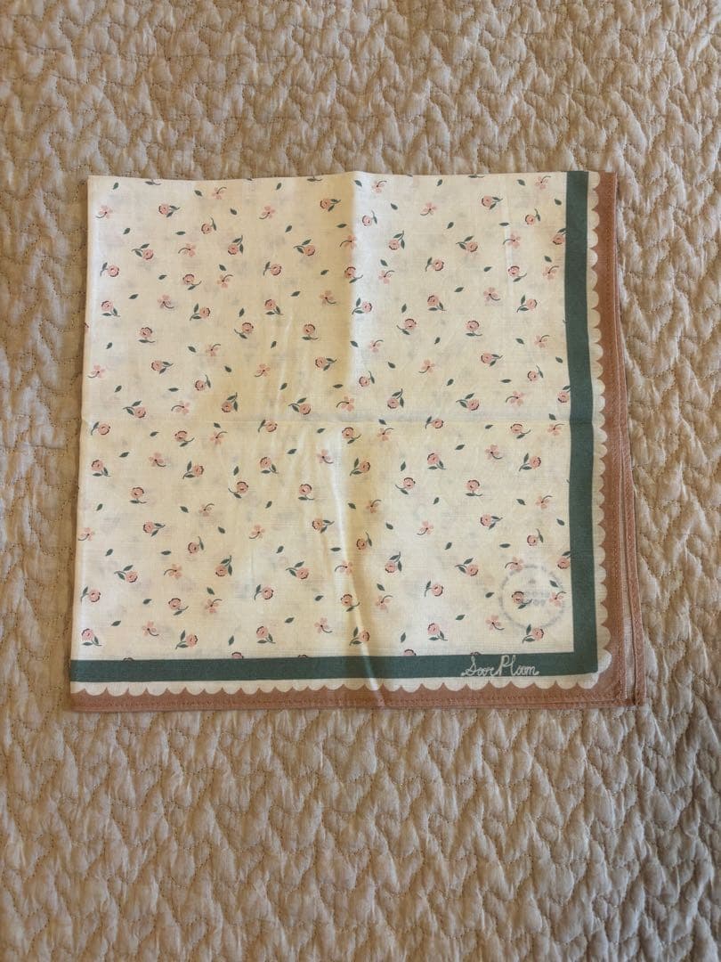 soorploom ハンカチ Squee！ リバティプリント しっかり吸水 裏面今治産パイルの薄手ミニ