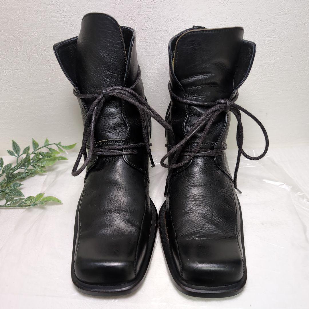 whoop-de-doo ショートブーツ スクエアトゥ 25.0cm 黒