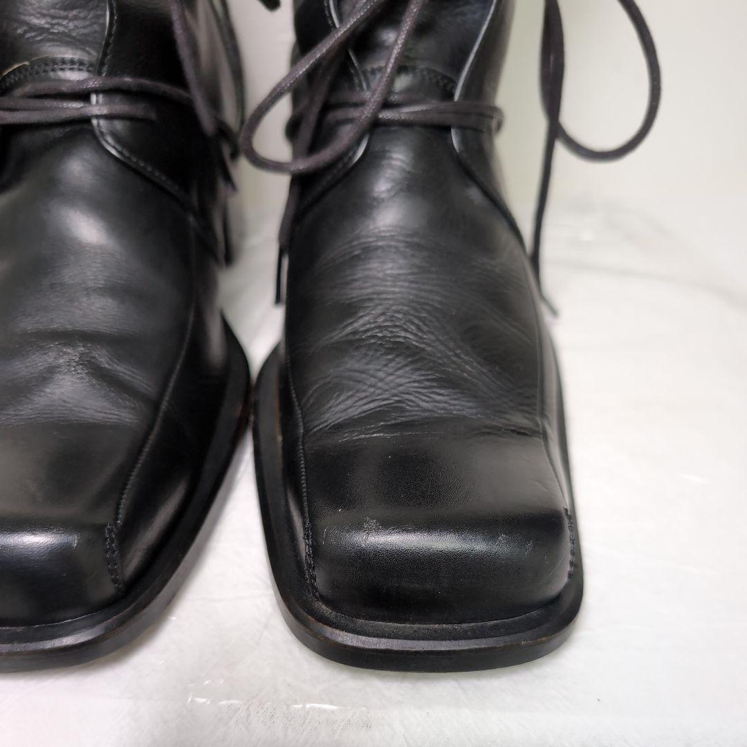 whoop-de-doo ショートブーツ スクエアトゥ 25.0cm 黒