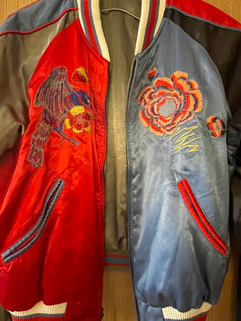 DIESEL】希少モデル 刺繍 スカジャン リバーシブル サテン ブルゾン