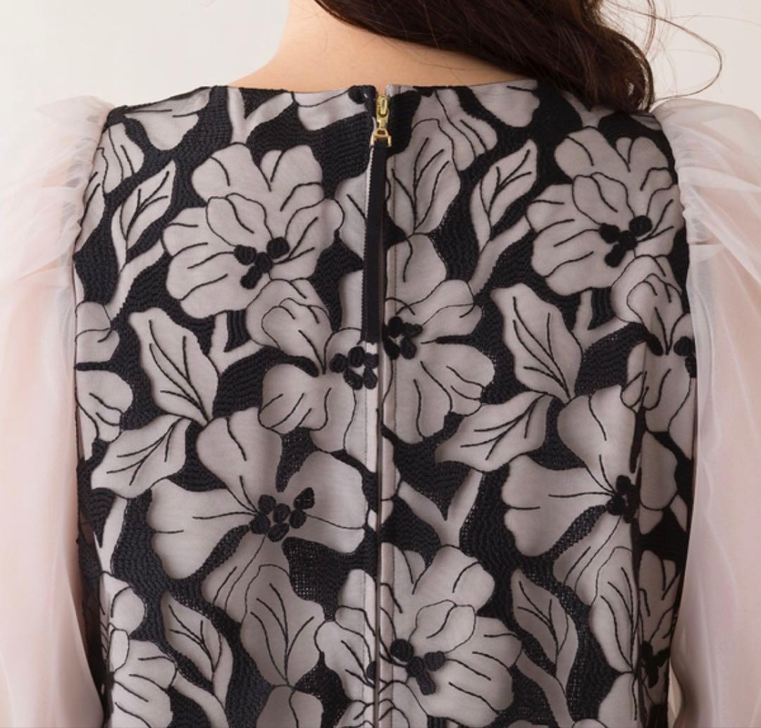 47300円 ローズティアラ人気ピンク42 チュール刺繍ワンピース 新品タグ