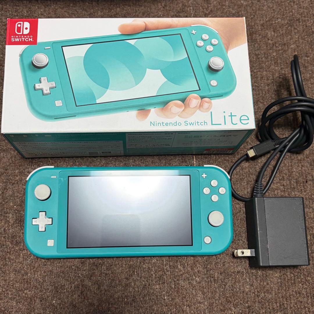 Switch Lite ターコイズブルー 充電器付き 箱付き Nintendo Switch Lite ターコイズ 本体 充電器付き 箱付き