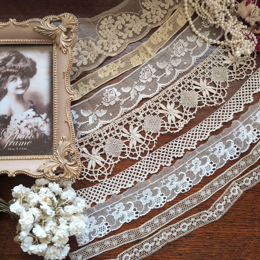 美しいフランスアンティークレース フランスチュールレース - メルカリ