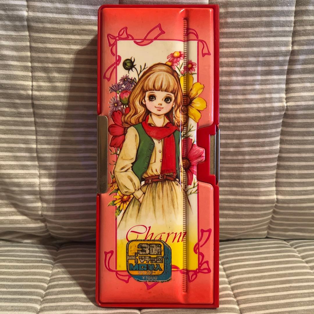 新品未使用 昭和レトロ サンスター3面マチックMG筆入 谷ゆき子