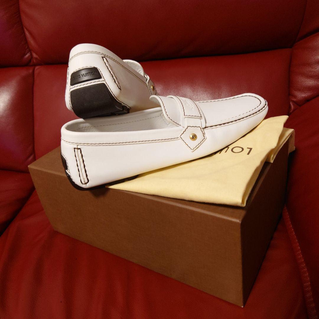 本物保証】 LOUIS VUITTON ルイヴィトン ホワイトローファー 8