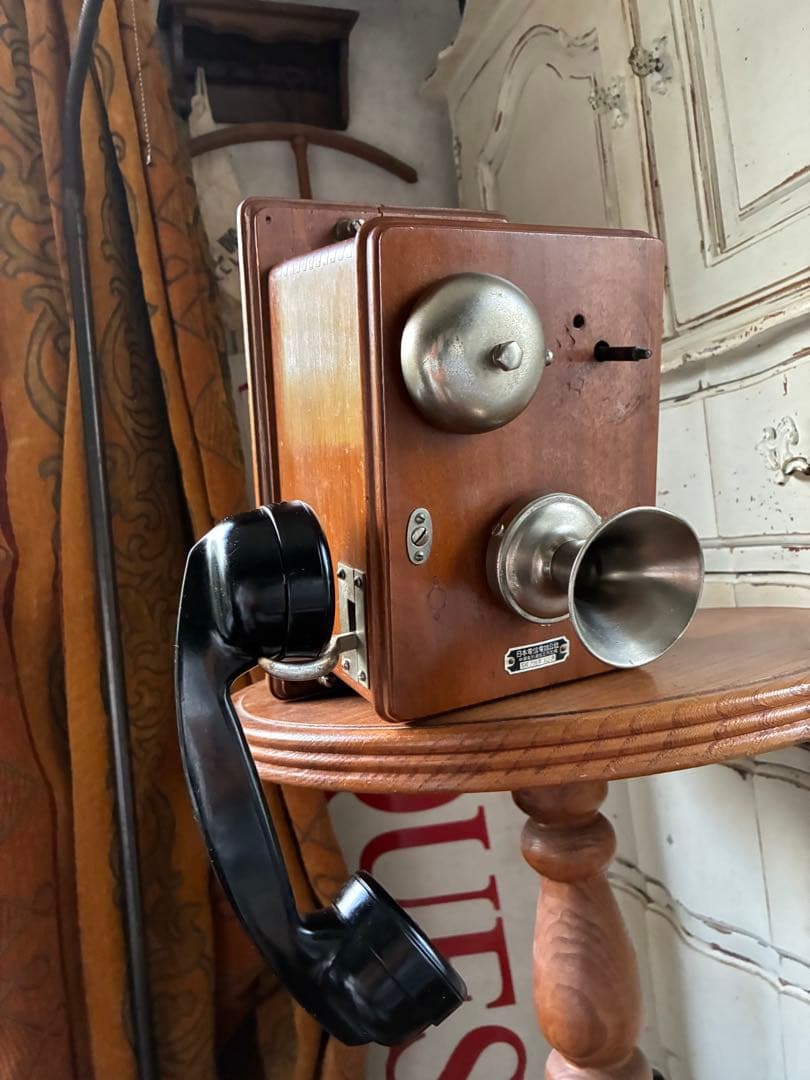 アンティーク 壁掛け式 木製 電話機 日本電信電話公社 骨董 Bell ベル