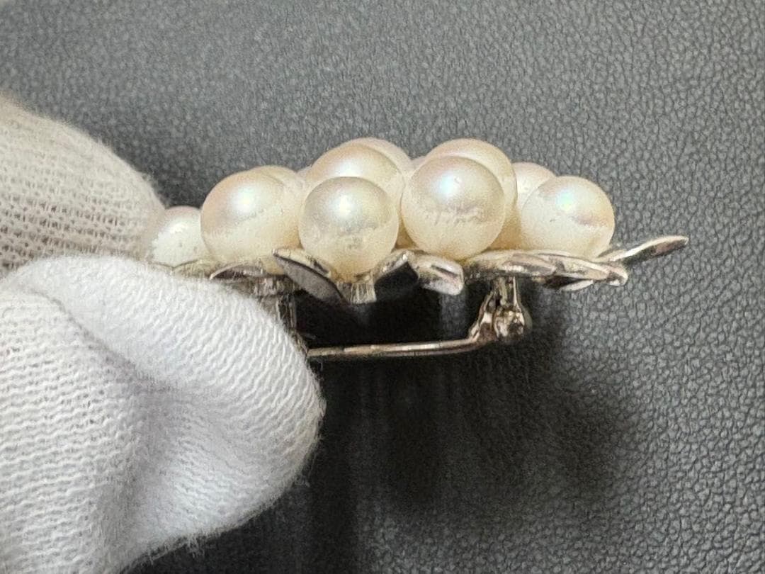 美品TASAKI タサキ　パールブローチ SV 10.9g 約5.4-6.7mm