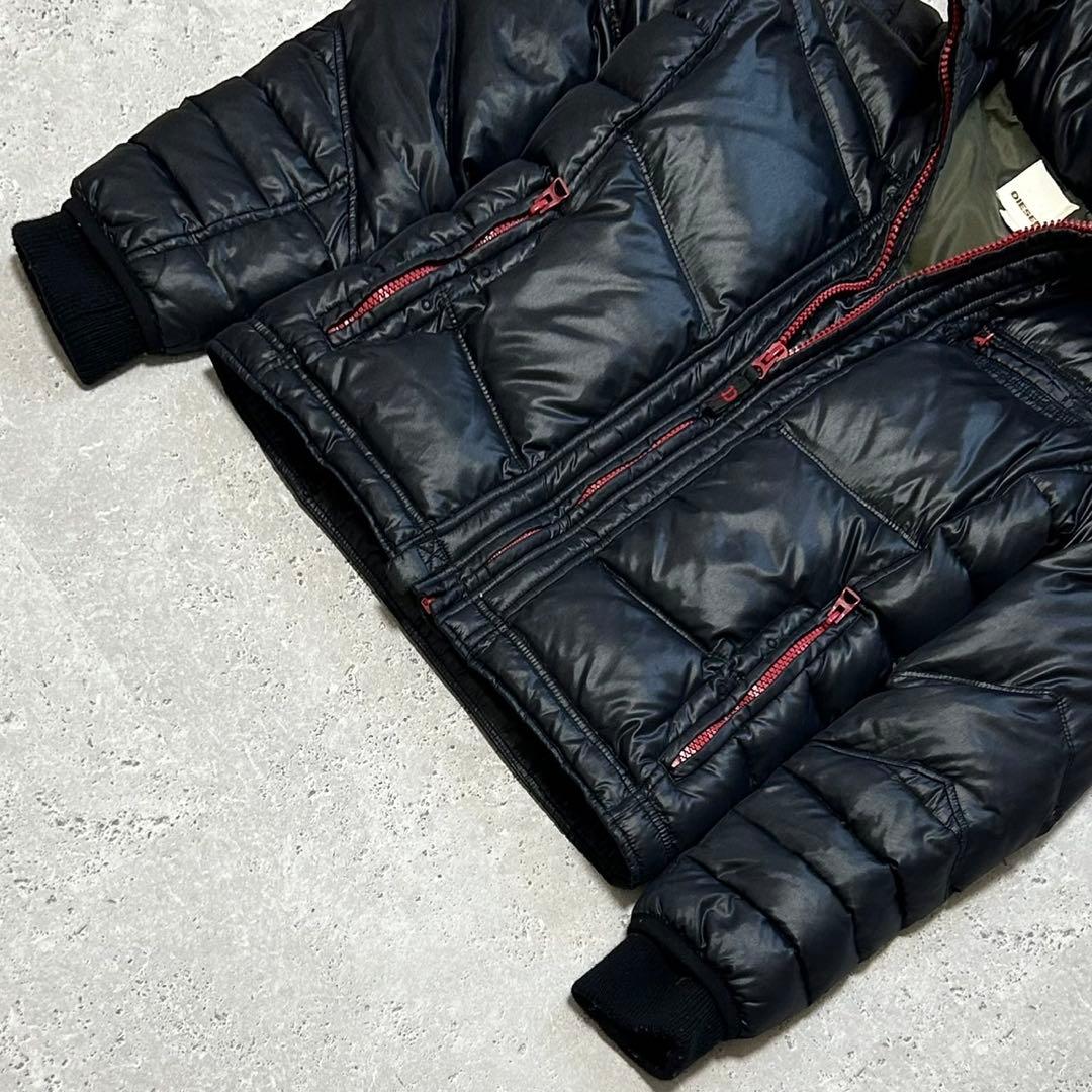 DIESEL Y2K テック ダウンジャケット 00s 赤ジップ 肉厚 - メルカリ
