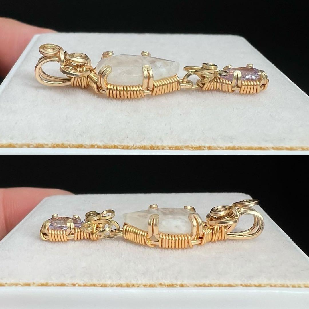 for Kaya様】天然石 ピンクタンザナイト＆レインボームーンストーン