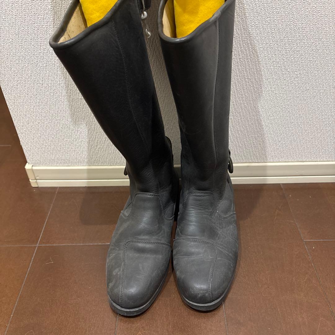 本革　特攻ブーツ　旧車會　レザー ロングブーツ ブラック　26.0cm バイク