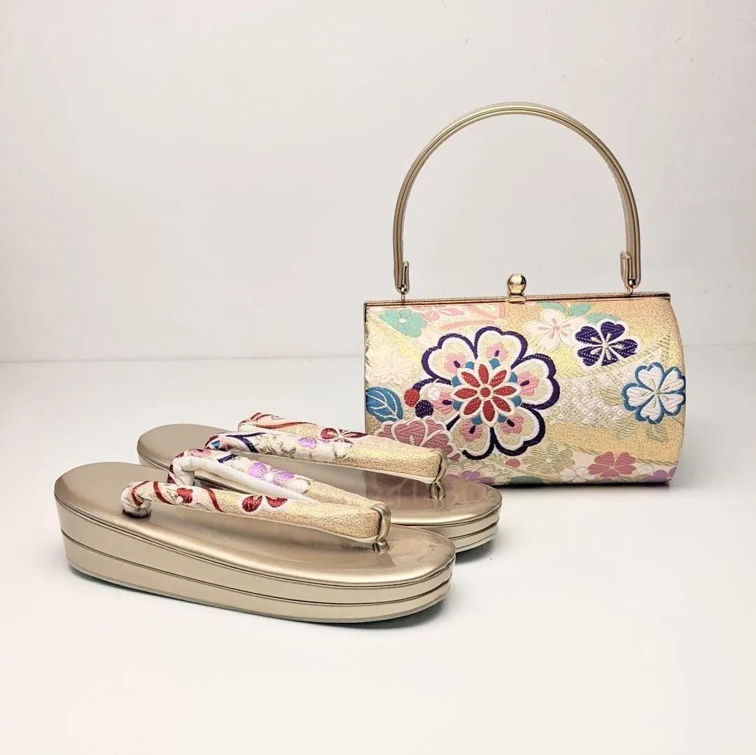 草履バッグセット 振袖用 帯地 ゴールド 桜 フリーサイズ w49-8 楽天市場】振袖 草履 バッグ セット 成人式 草履バッグセット 振袖用
