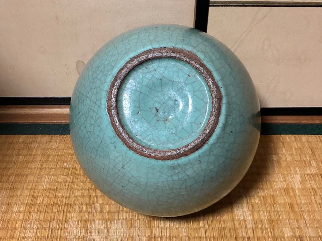 中国 龍泉窯 ひび割れ釉薬 獣耳付 丸壺 唐物 - Mercari Japan