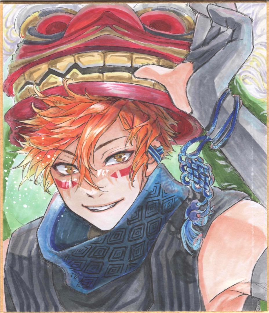 h*☆様 中色紙 手描き イラスト オリジナル アナログ 色紙 男の子 手描き イラスト アナログ 色紙 男の子 オリジナル - メルカリ