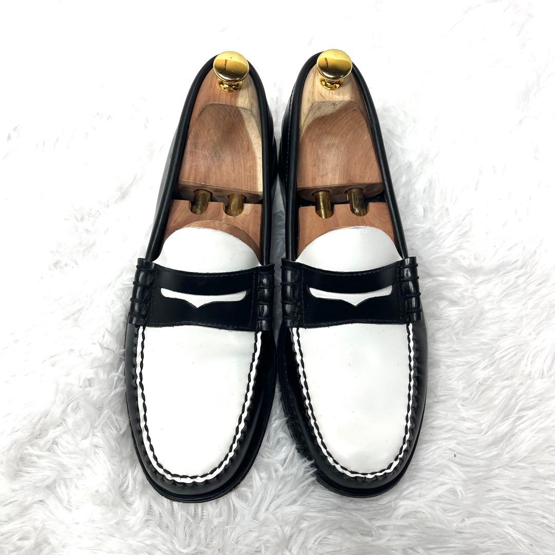 【美品】 G.H.BASS コンビローファー 27.5cm バイカラー 白黒