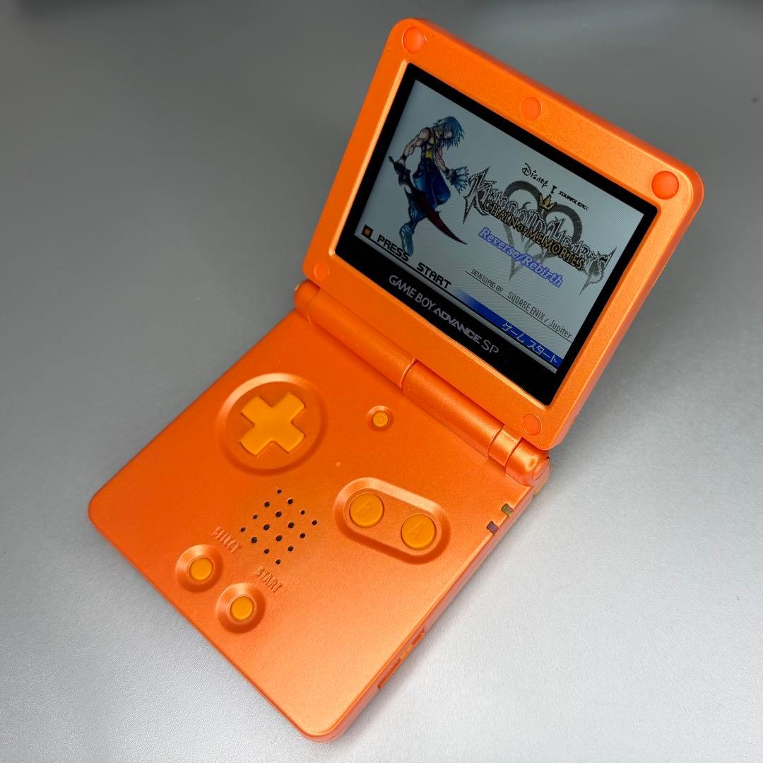 ゲームボーイアドバンスSP オレンジ IPS液晶 USB-C充電 - メルカリ