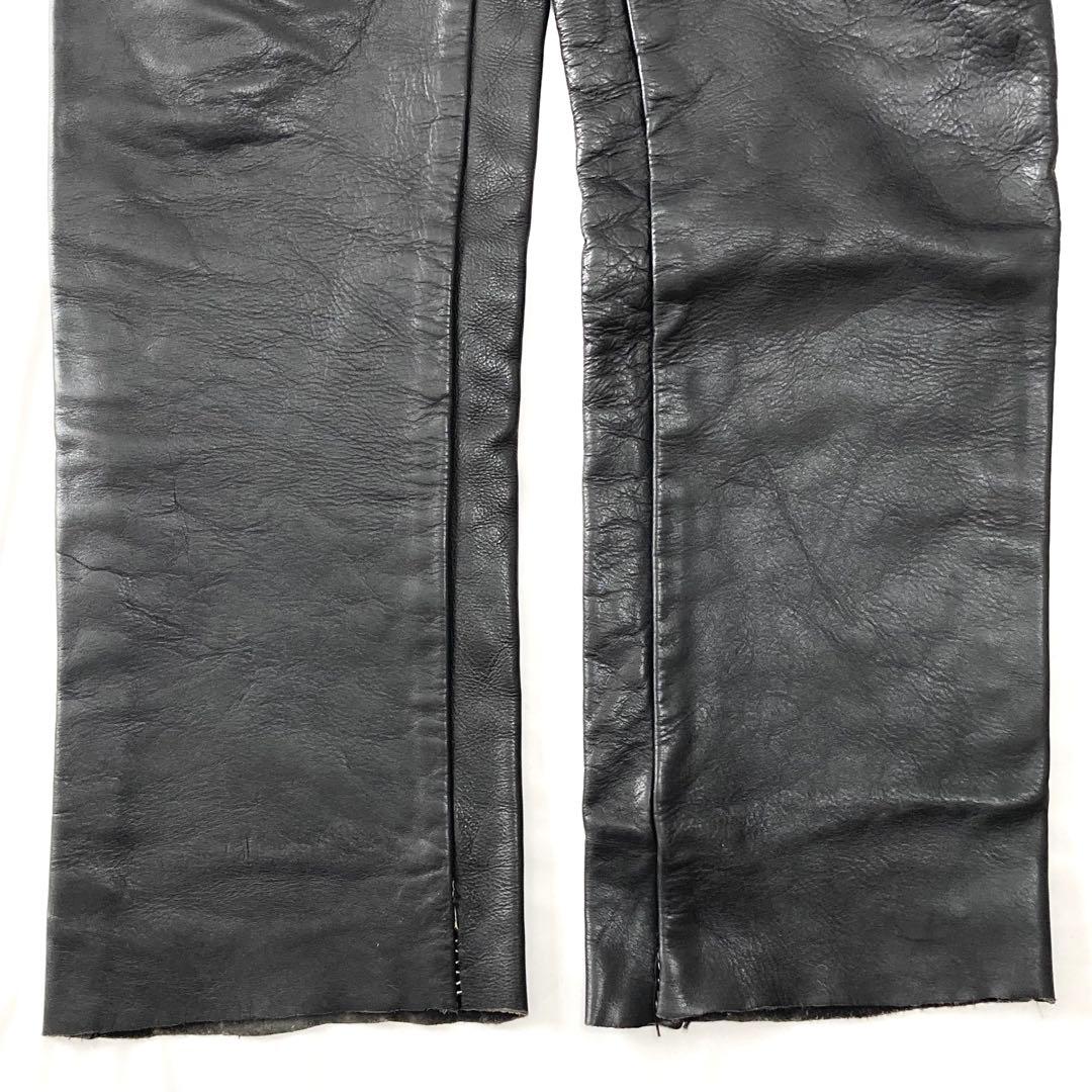 USA製VANSONバンソン☆本革レザーパンツ32ブラック黒ライダースパンツ