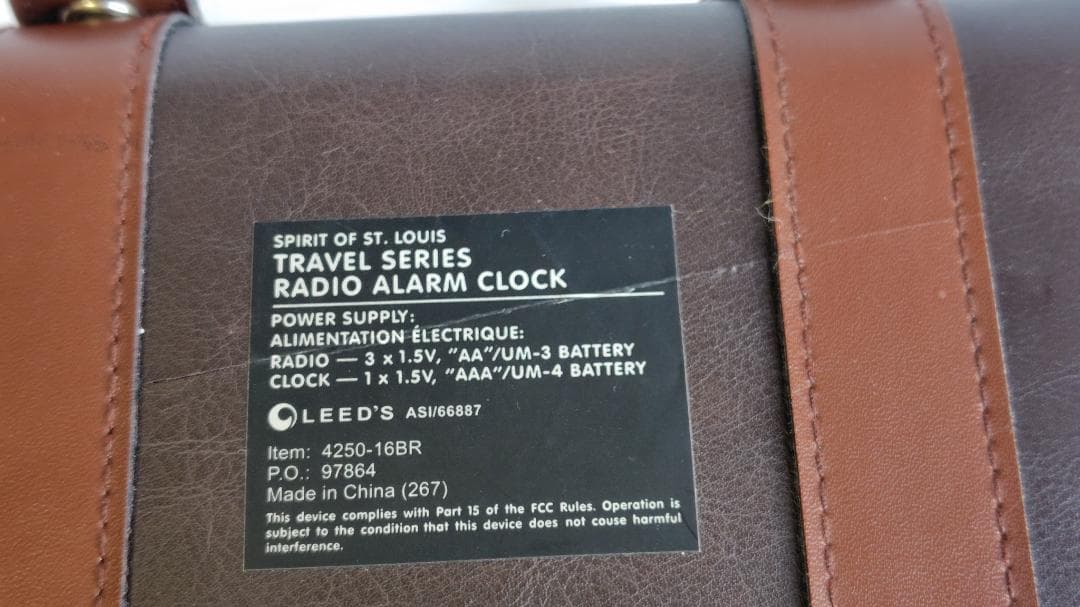希少）スピリットオブセントルイス ラジオアラームロック AM/FM（裏面