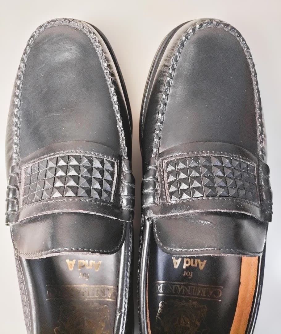 And A カミナンド ラバースタッズ ローファーブラック26cm - メルカリ