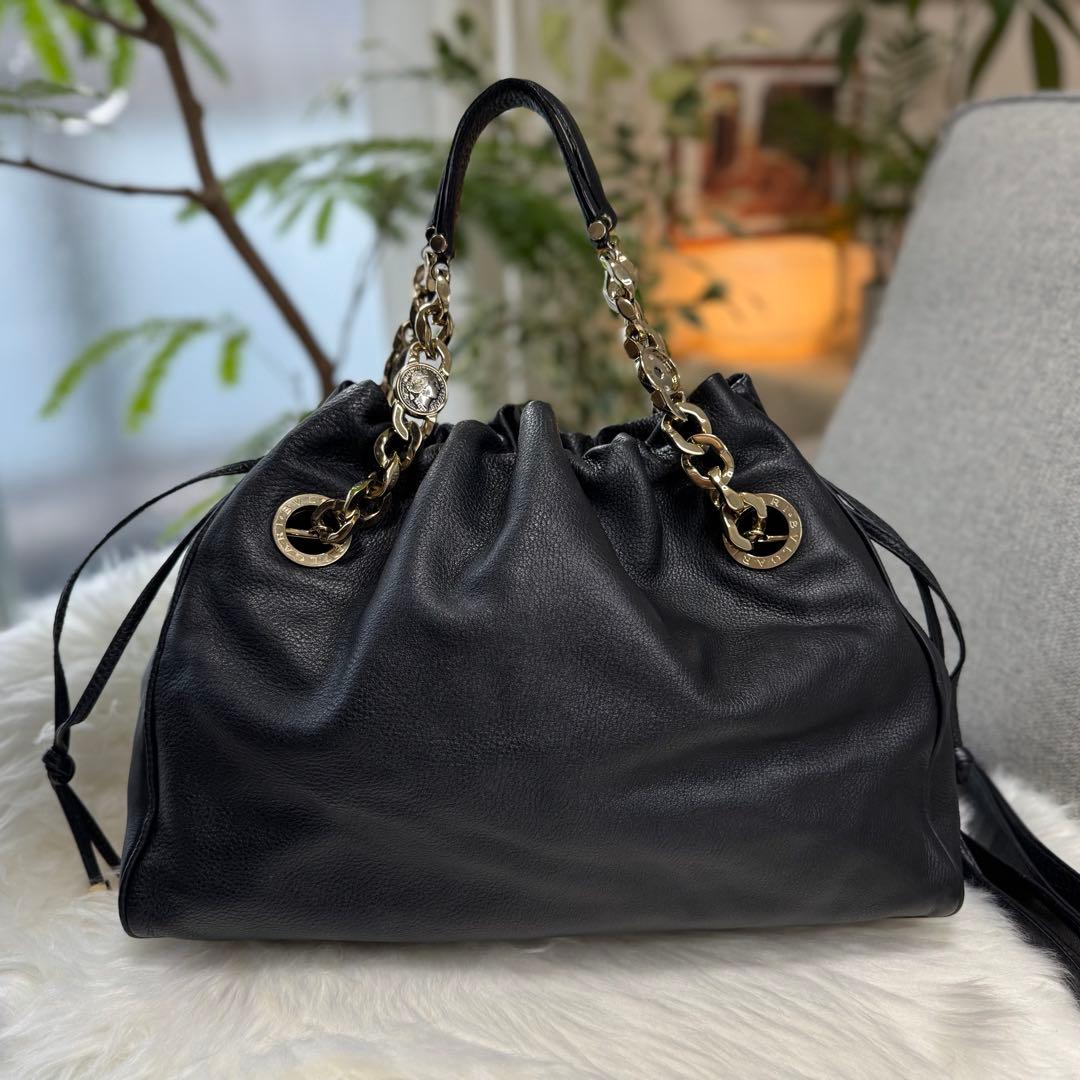 BVLGARI ブルガリ モネーテ チェーン トートバッグ 2WAY ショルダー