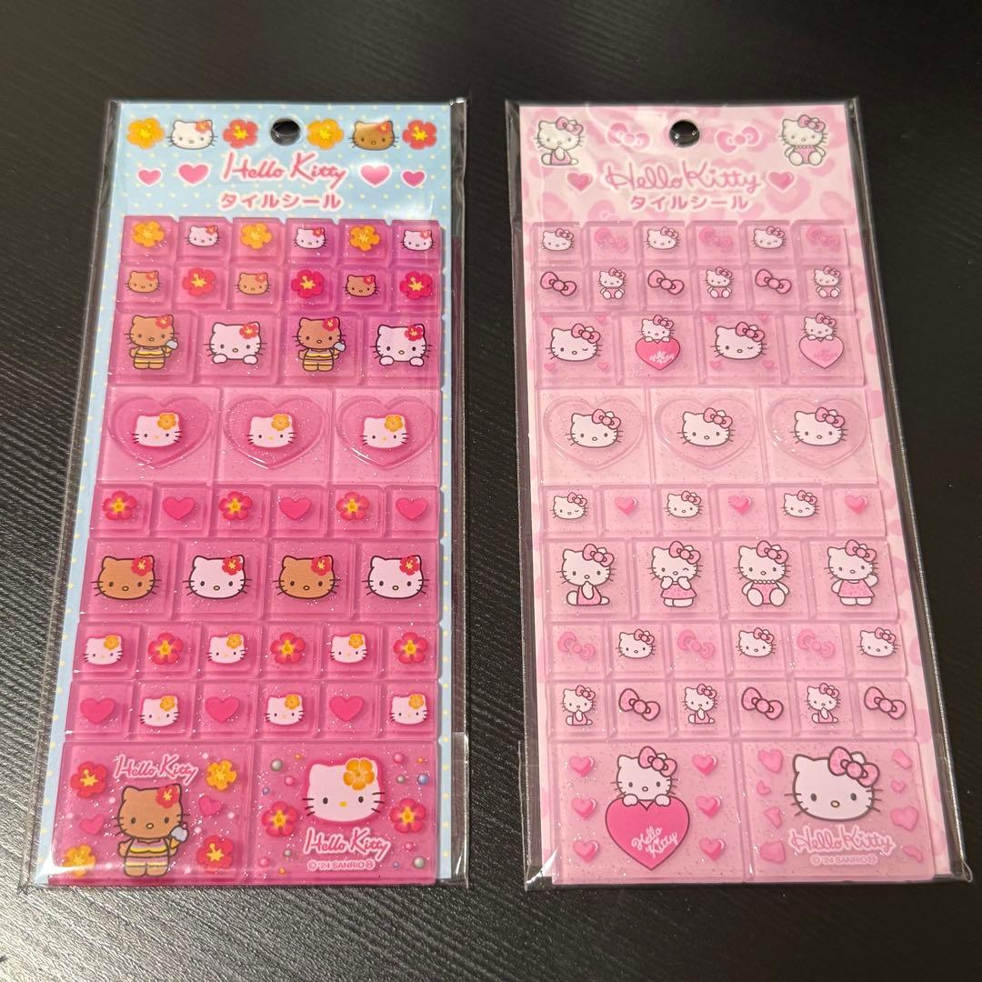 タイルシール ハローキティ 日焼けキティ ヒョウ柄キティ サンリオ
