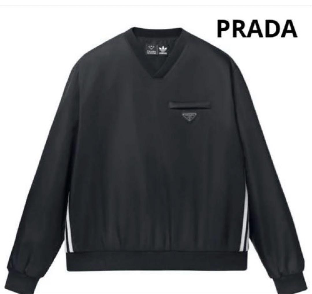 美品 PRADA × adidas ユニセックス Vネック ナイロン ジャケット