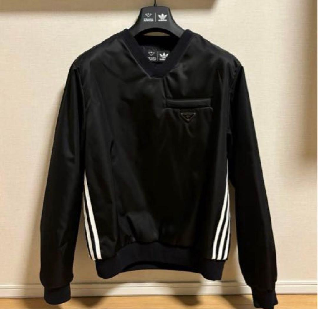 美品 PRADA × adidas ユニセックス Vネック ナイロン ジャケット