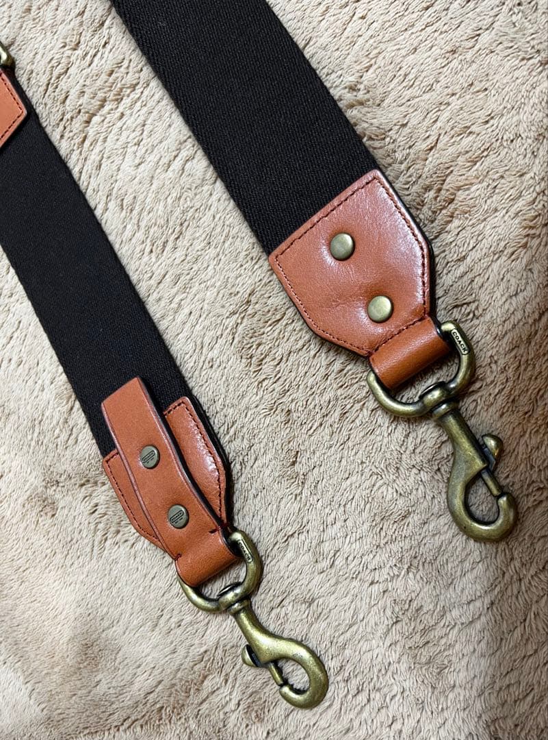 COACH レザーバッグ用 ショルダーストラップ キャンバス ゴールド金具 新品