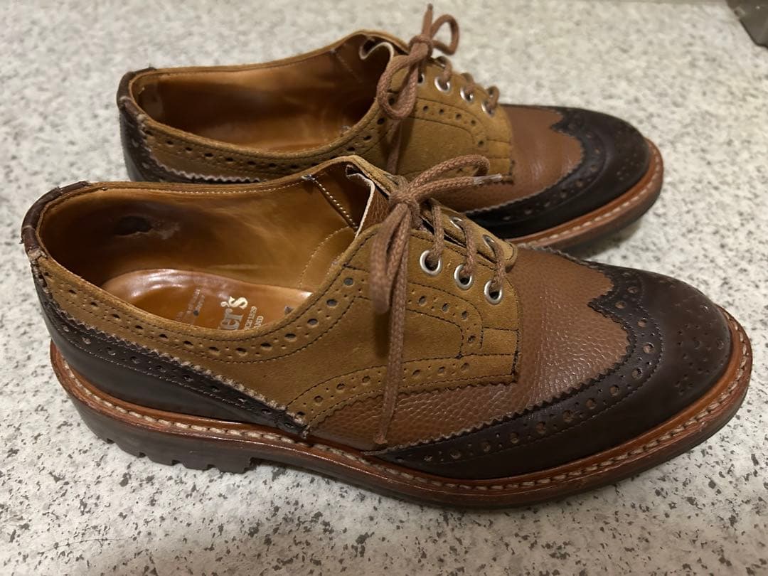 Tricker's ブラウン ウィングチップ uk8 - メルカリ