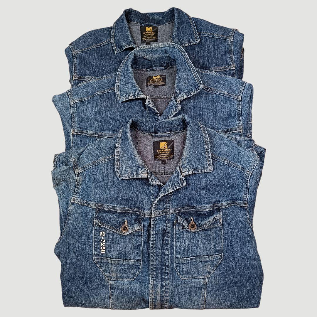 【3着セット】アイズフロンティア デニムつなぎ 作業服 Lサイズ 楽天市場】アイズフロンティア セットアップ 作業着 上下セット デニム